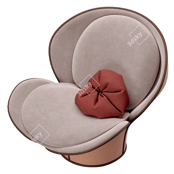 Feminine Blooming BEBA Armchair 3D model image 2