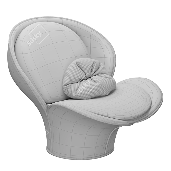 Feminine Blooming BEBA Armchair 3D model image 6