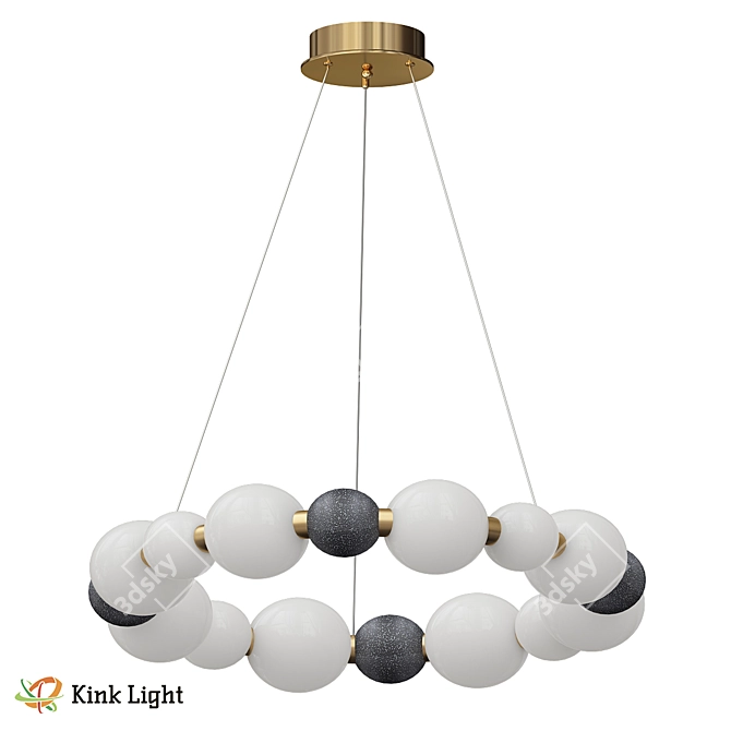 Chic White Pendant Light, 07627-60 3D model image 1