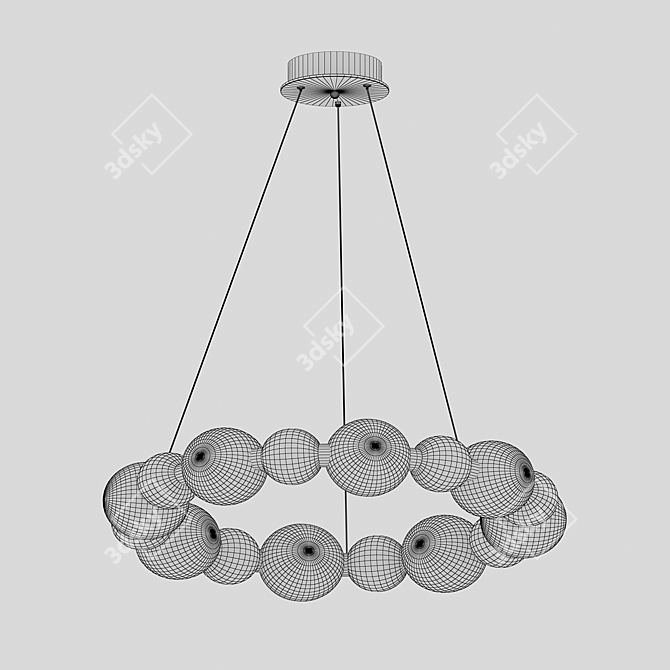 Chic White Pendant Light, 07627-60 3D model image 2