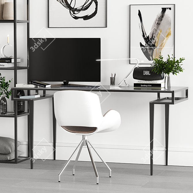 Minimalist Home Office Set 3D model image 5