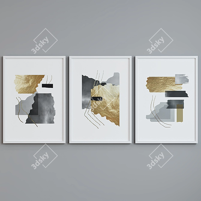 Modern Abstract Picture Frame Set 3D model image 2