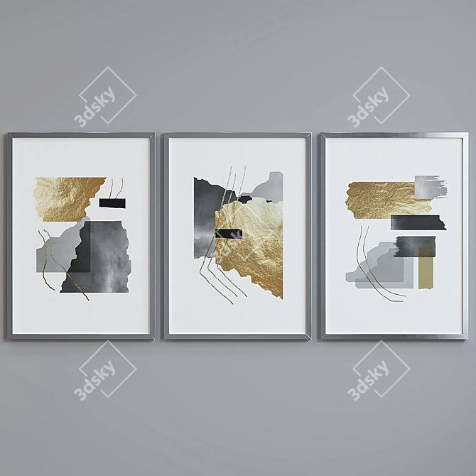 Modern Abstract Picture Frame Set 3D model image 4