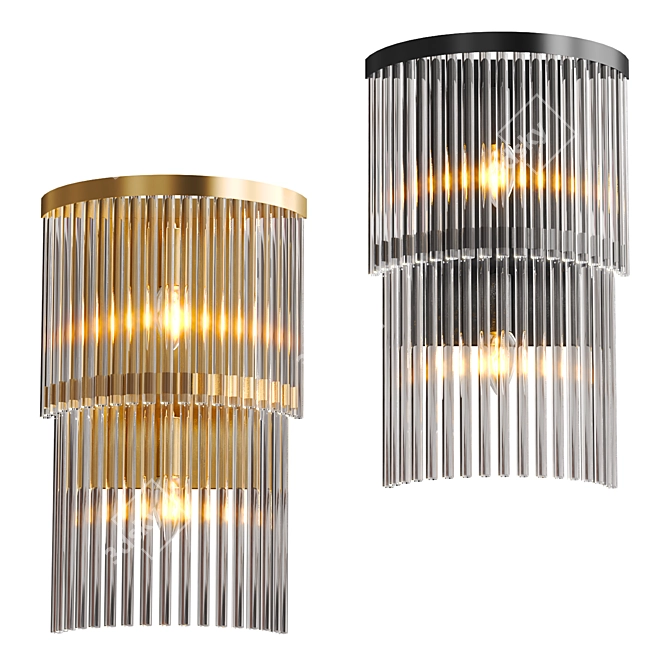 Modern Crystal Wall Sconce 3D model image 1