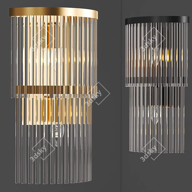 Modern Crystal Wall Sconce 3D model image 2