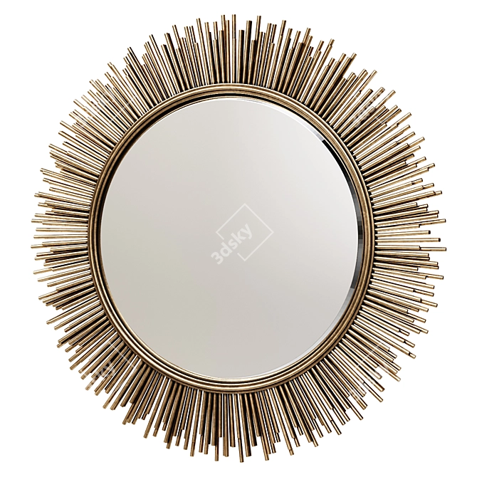 Marlo Gold Round Mirror- Uttermost 3D model image 1