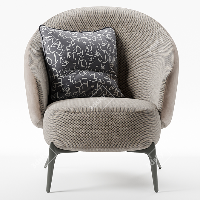 Modern Fabric Armchair - 2017 Version 3D model image 2