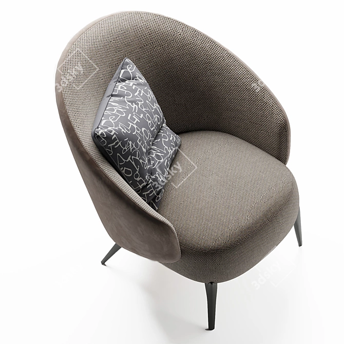 Modern Fabric Armchair - 2017 Version 3D model image 4