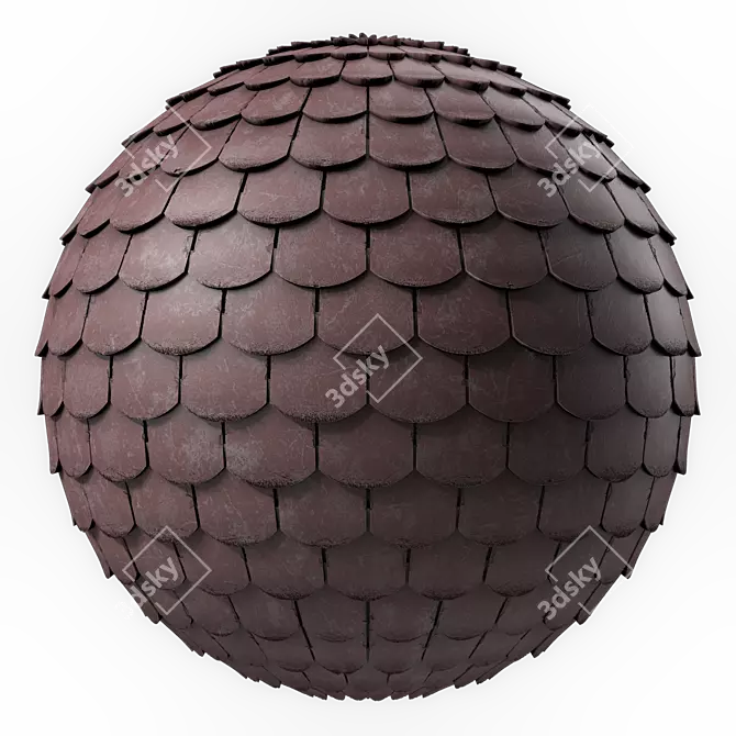 Concrete Roof Tile PBR Texture 3D model image 5