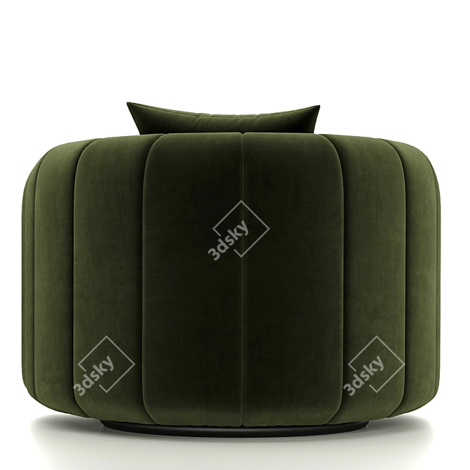 Luxe Green Velvet Swivel Chair 3D model image 3