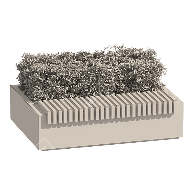 Cherry Laurel Bench with Topiary 3D model image 5