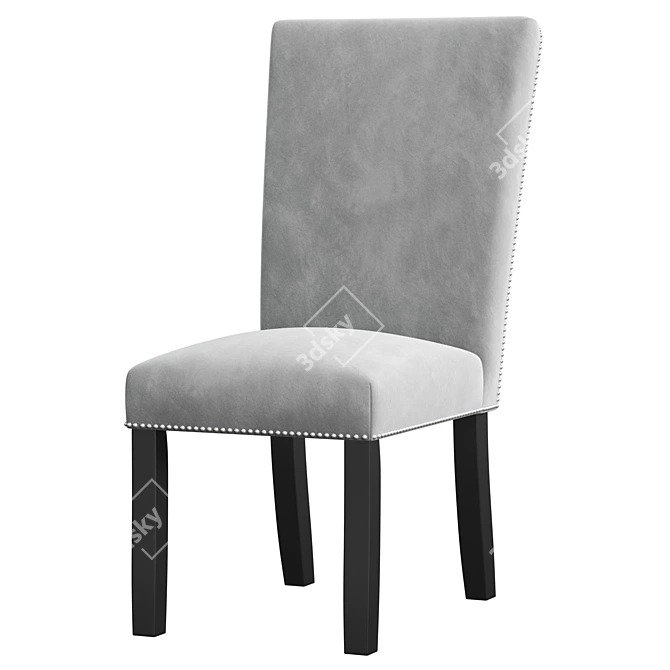 Elegant Velvet Dining Chair 3D model image 3