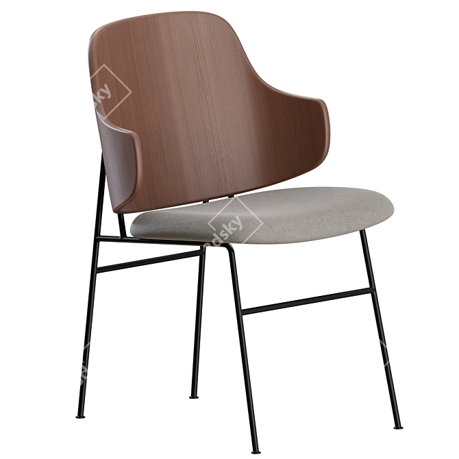 Modern Danish Penguin Dining Chair 3D model image 1