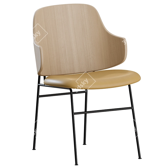 Modern Danish Penguin Dining Chair 3D model image 5