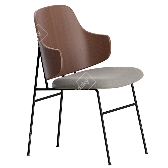 Modern Danish Penguin Dining Chair 3D model image 6