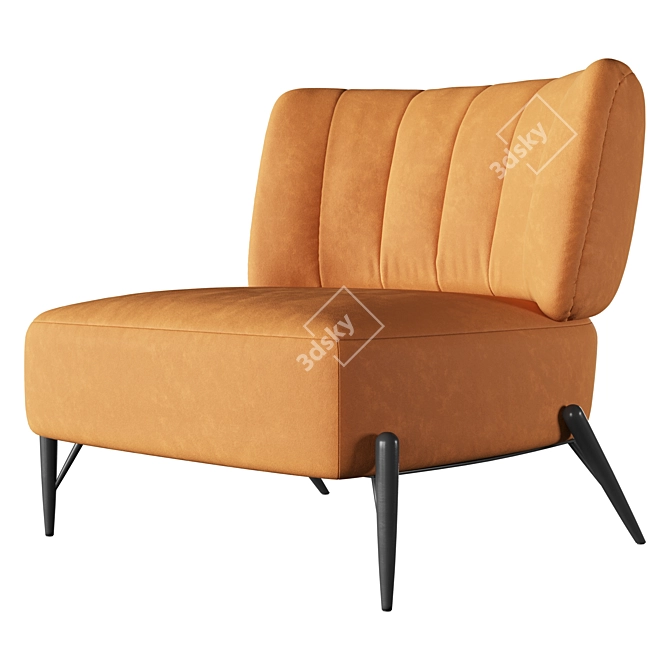 Vintage-inspired Bluma Armchair, Elegantly Retro 3D model image 1