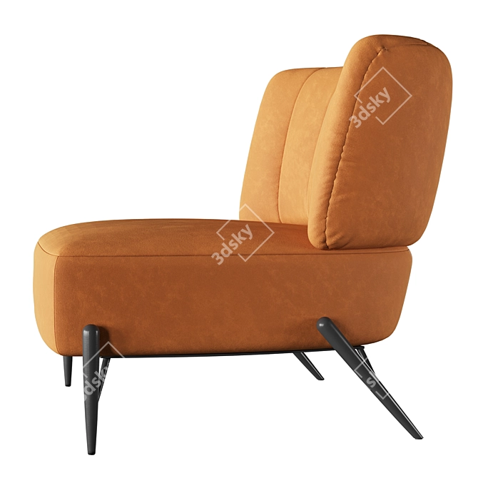 Vintage-inspired Bluma Armchair, Elegantly Retro 3D model image 2