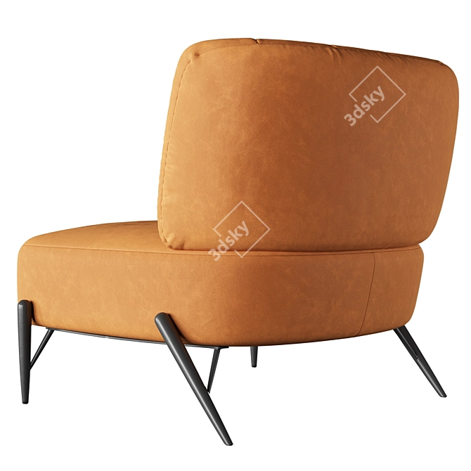 Vintage-inspired Bluma Armchair, Elegantly Retro 3D model image 3