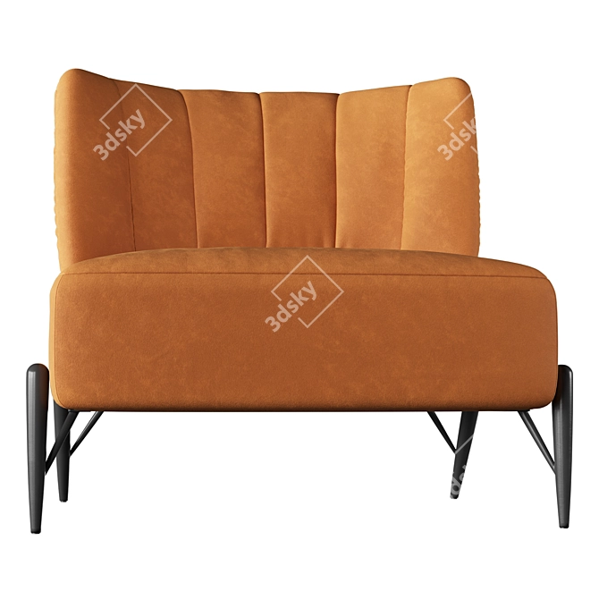 Vintage-inspired Bluma Armchair, Elegantly Retro 3D model image 4