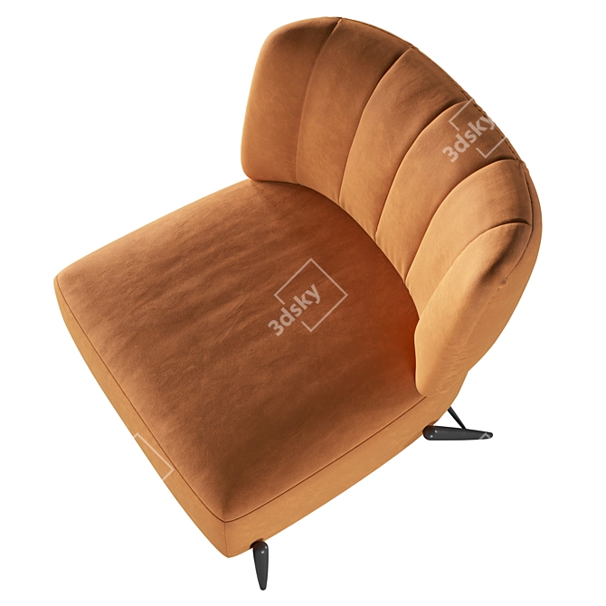 Vintage-inspired Bluma Armchair, Elegantly Retro 3D model image 5