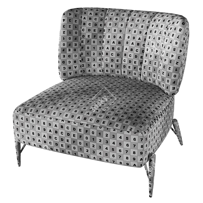 Vintage-inspired Bluma Armchair, Elegantly Retro 3D model image 7