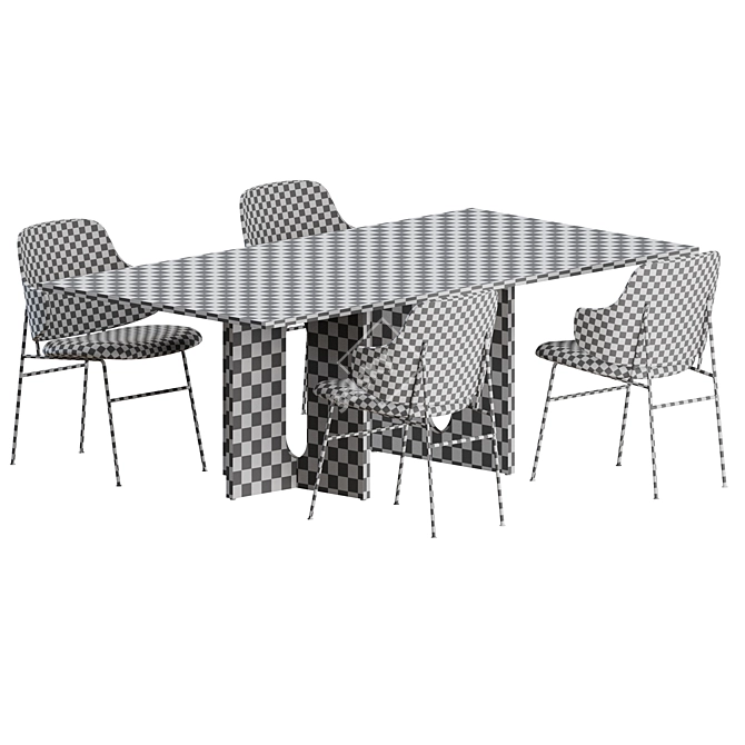 Danish Modern Penguin Dining Set 3D model image 2