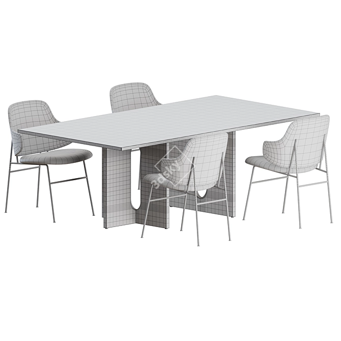 Danish Modern Penguin Dining Set 3D model image 3