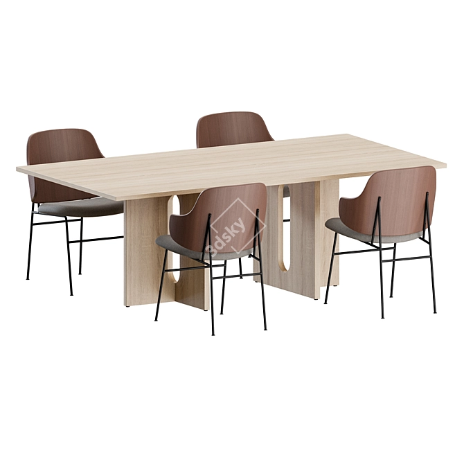 Danish Modern Penguin Dining Set 3D model image 5