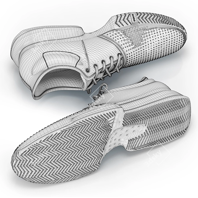 Adidas Tennis Shoes Sneakers racketball 3D model image 4