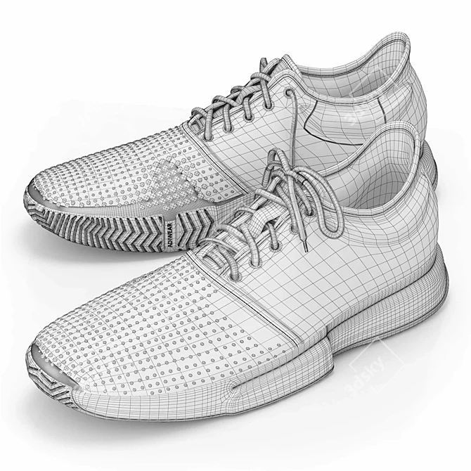 Adidas Tennis Shoes Sneakers racketball 3D model image 8