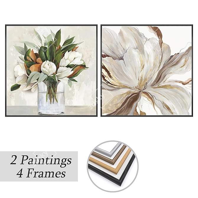 Artwork Set with Versatile Frames 3D model image 1