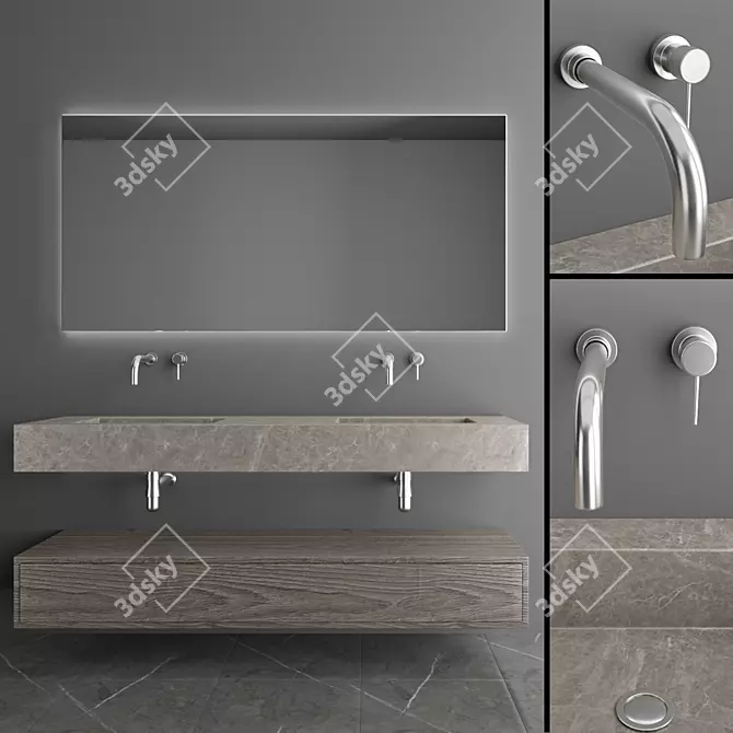 Modern Bathroom Furniture Set 68 3D model image 1