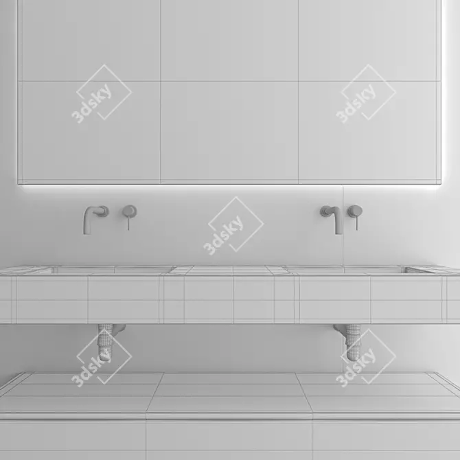 Modern Bathroom Furniture Set 68 3D model image 4