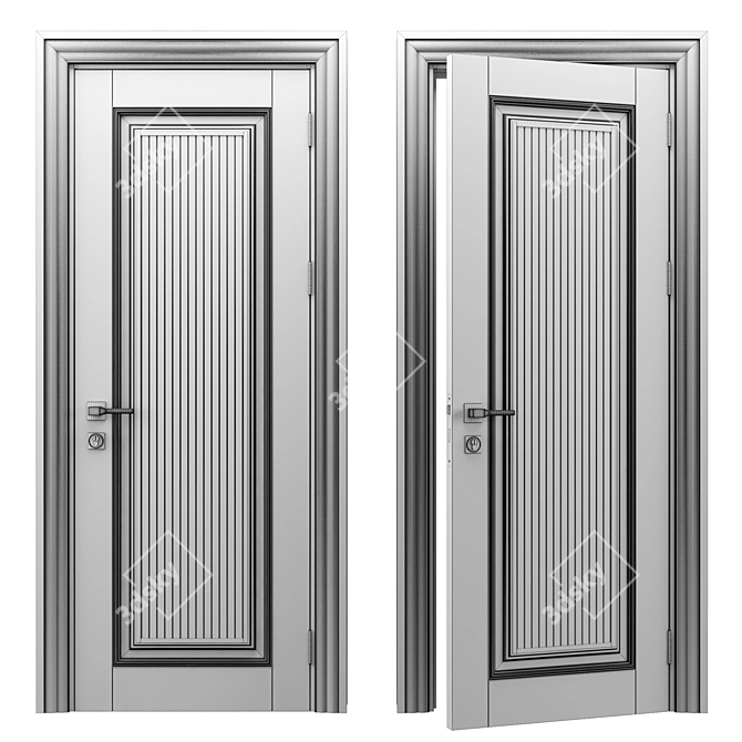 Bella Grey Door: Elegant and Modern 3D model image 5