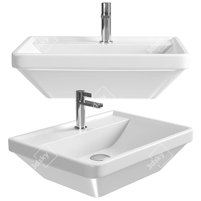 Modern White Duravit Fontein Advance 3D model image 1