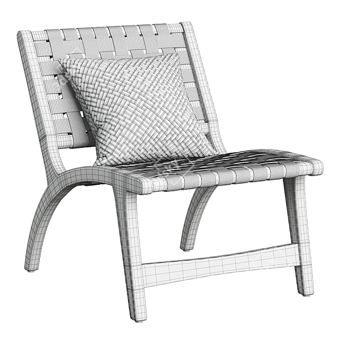 Modern Allegheny Wide Side Chair 3D model image 4