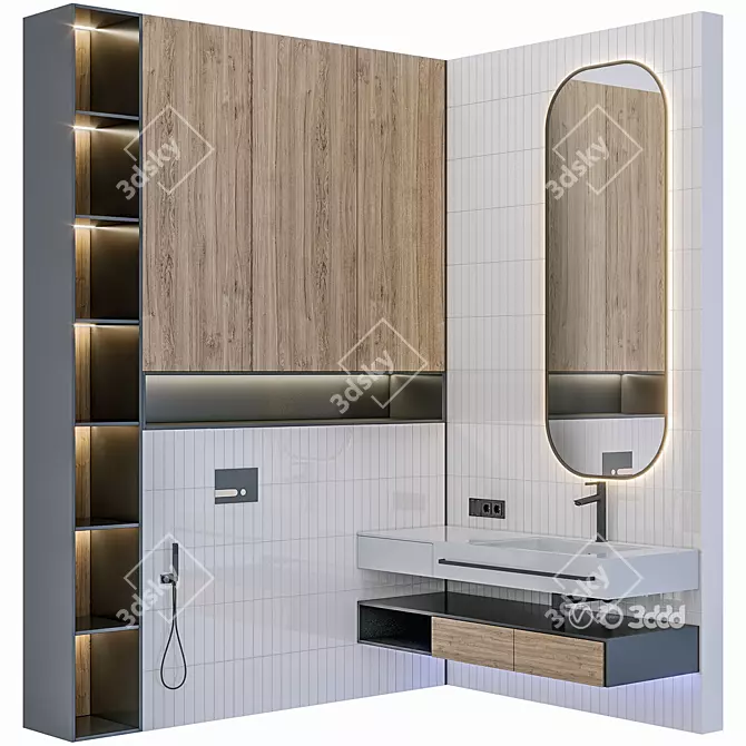 Designer Bathroom Furniture Set 41 3D model image 1