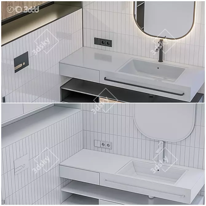 Designer Bathroom Furniture Set 41 3D model image 6