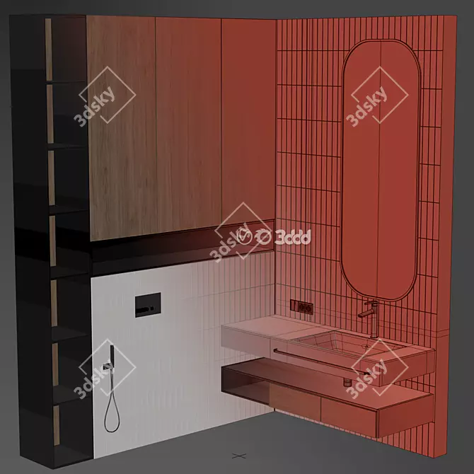 Designer Bathroom Furniture Set 41 3D model image 7