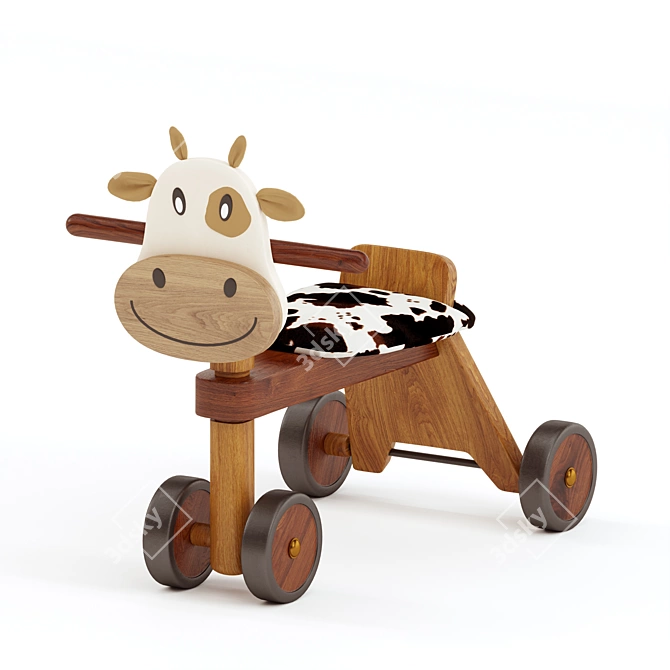 Cow Toddler Balance Bike Model 3D model image 1