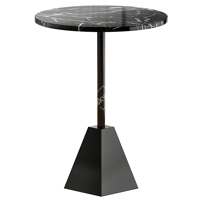 Black Marble Side Table 3D Model 3D model image 3