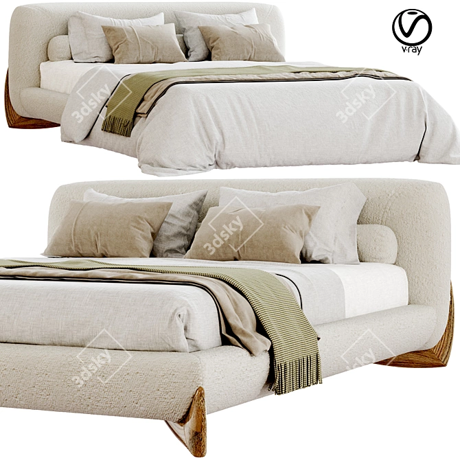 Elegant SOFTBAY Bed By Porada. 3D model image 2