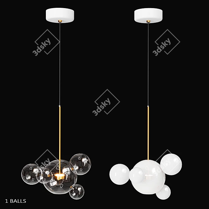 Modern Bubble Design Lamp Duo 3D model image 2