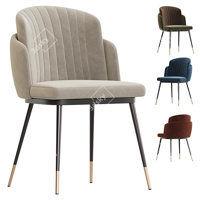 Elegant Penelopa Chair Collection 3D model image 1