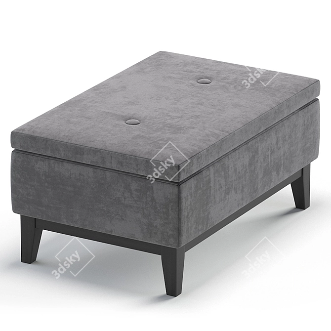 Modern Velvet Milk Pouf Ottoman 3D model image 3