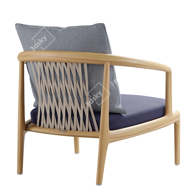 Roberto Lazzeroni Teak Armchair 3D model image 6