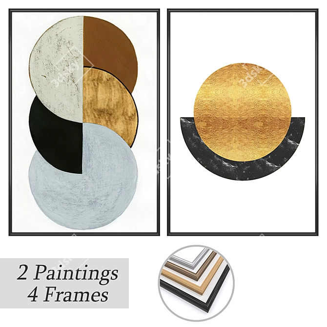 Art Set with Multiple Frames 3D model image 1