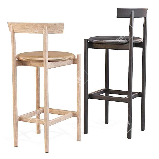 Comma Stool Set 02 - Stylish Ergonomic Design 3D model image 3