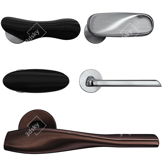 Elegant Olivari Door Handle Collection 3D model image 1