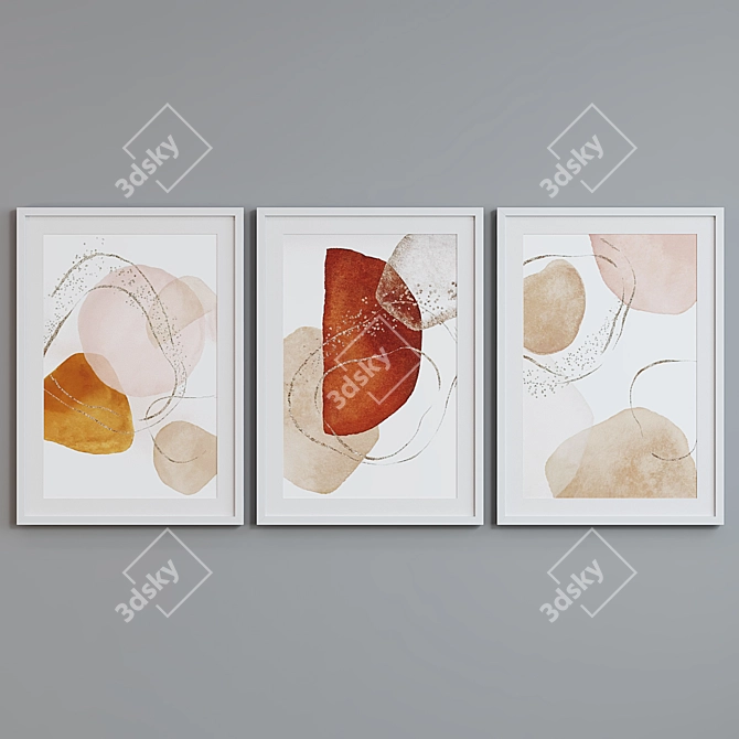 Modern Abstract Picture Frame Set 3D model image 3